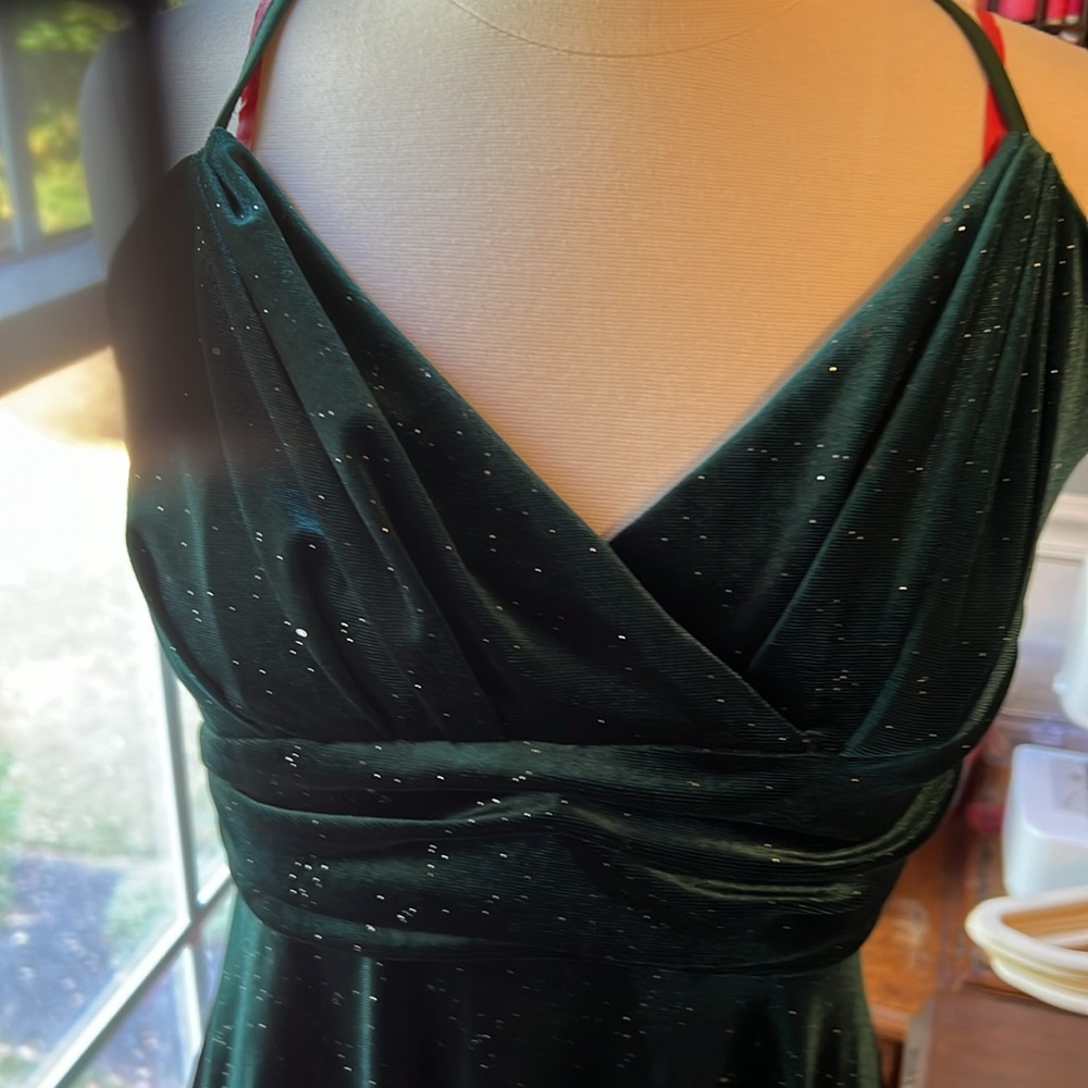 Homecoming winter formal green dress D&M size small - Picture 3 of 5